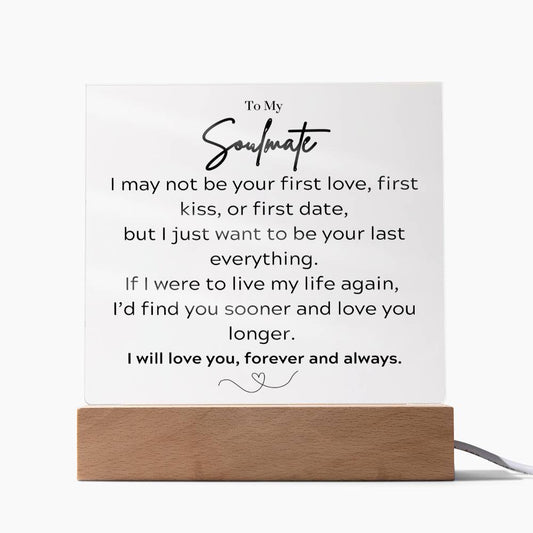 To My Soulmate - Eternal Love Light Up Acrylic Plaque